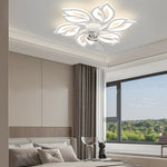 Simple Flowers 3 Step Dimming Modern Low Profile Ceiling Fan With Lights
