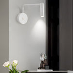 Black White Tube Led Swing Arm Wall Light Adjustable Wall Mounted Spotlight Bedroom Sconce Lamp