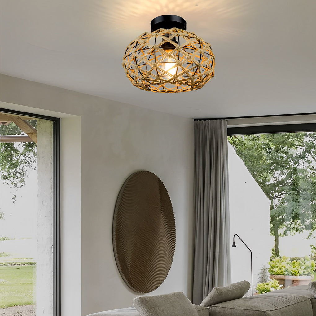 Hand Woven Ceiling Light Ha079956