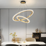 2 3 Rings Adjustable Luxury 3 Step Dimming Modern Chandelier Hanging Lights