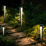 Modern Solar LED Lawn Light in Gray Aluminum for Garden Pathways