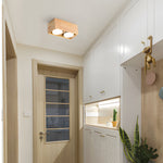 1 2 4 Light Square Wood Cube Spotlight Led Flush Mount Light