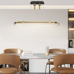 Long Oval Ring Luxury Three Step Dimming Led Modern Dining Room Chandelier