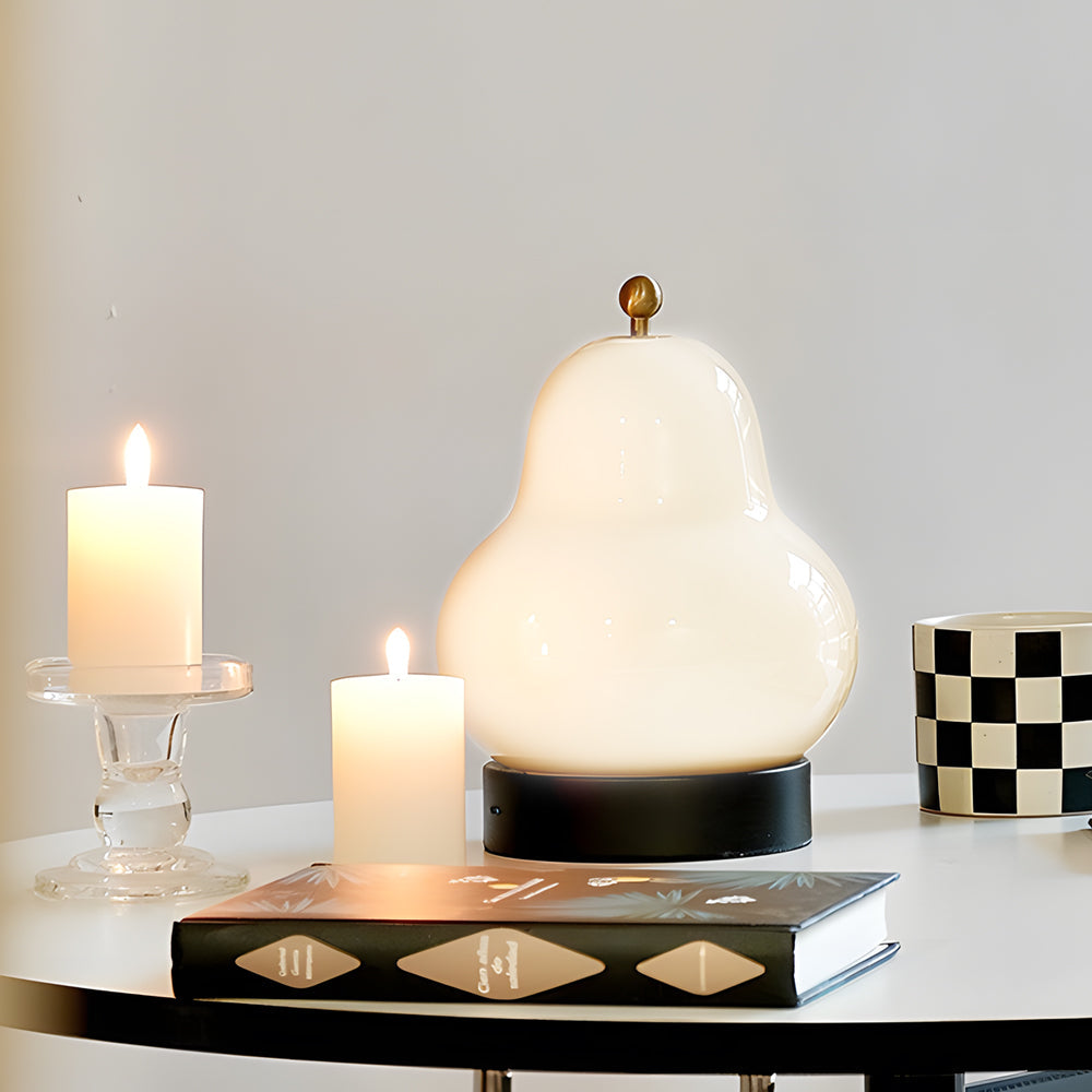 Glass Pear Led Table Ambient Lamp With Touch Switch