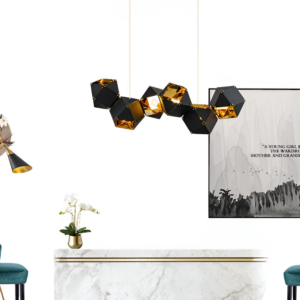 6 Heads Geometric Creative Polygonal Postmodern Pendant Light