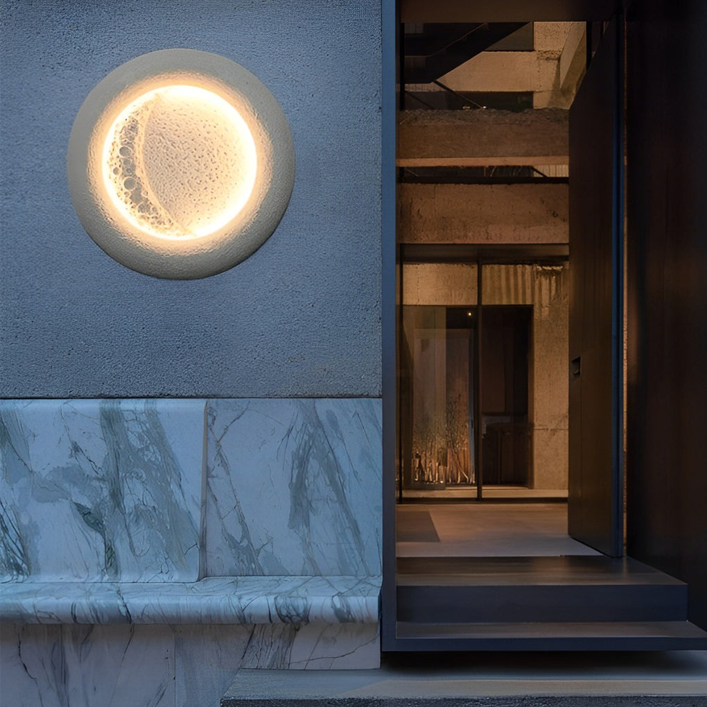 Lunar Halo Outdoor Wall Sconce — Waterproof LED Modern Light