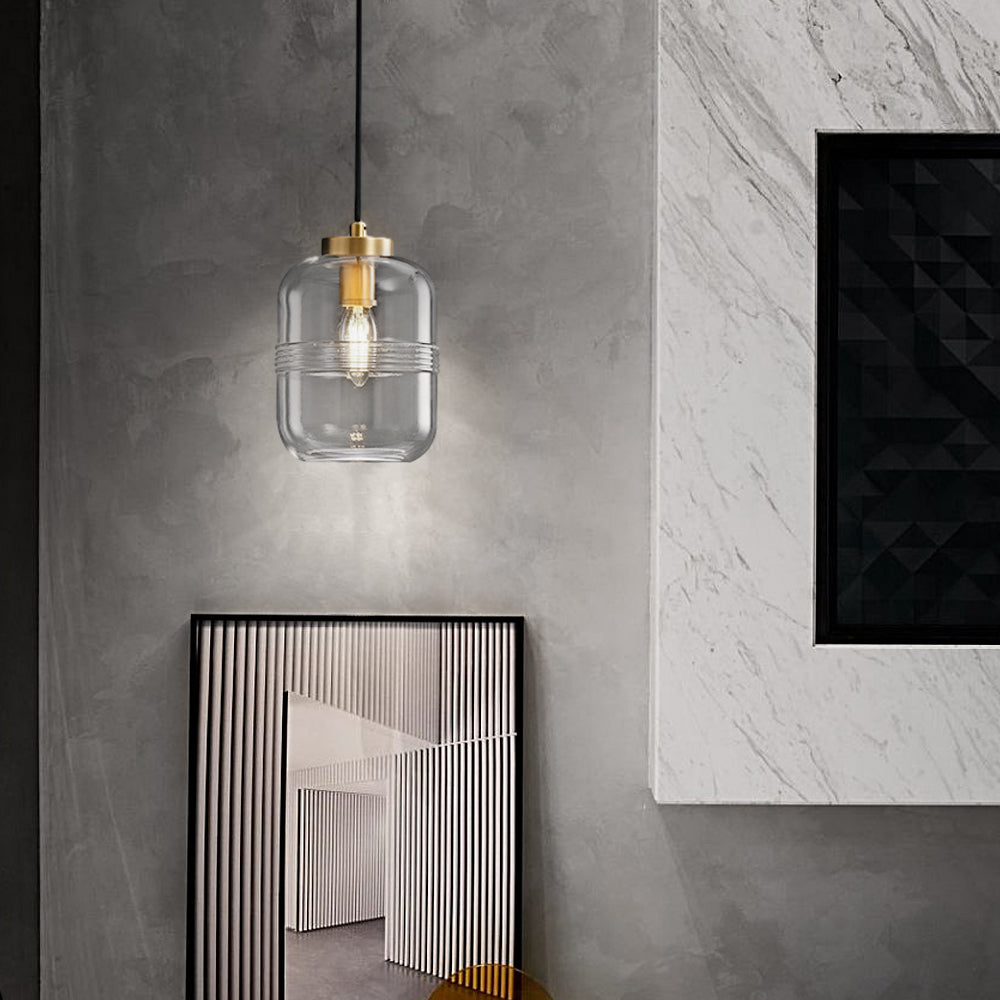 Semi Threaded Glass Modern Pendant Lights Li002703