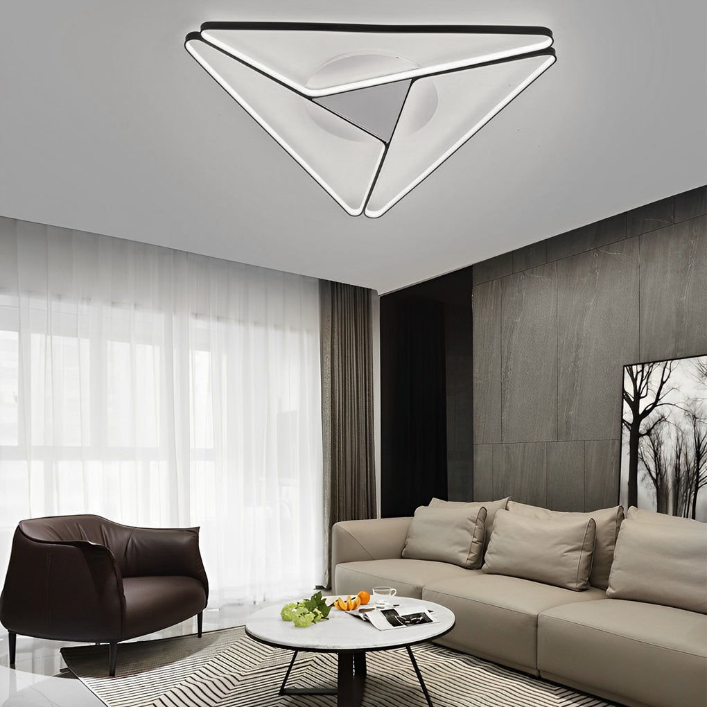 Modern Geometric LED Flush Mount Ceiling Light for Living Room and Bedroom