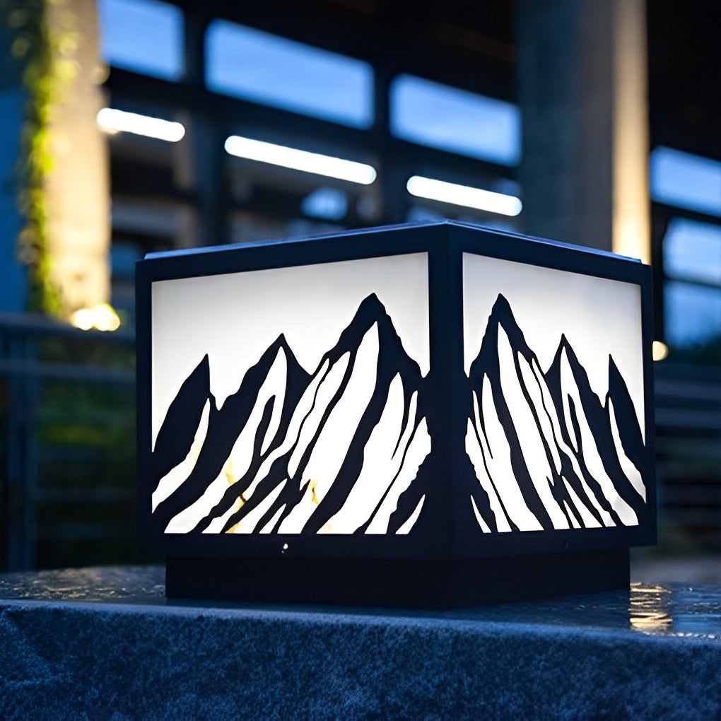 Mountain Scenery Solar Fence Post Lights Ha080149