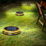 Modern Black Led Outdoor Solar Disc Path Light 4 Pack