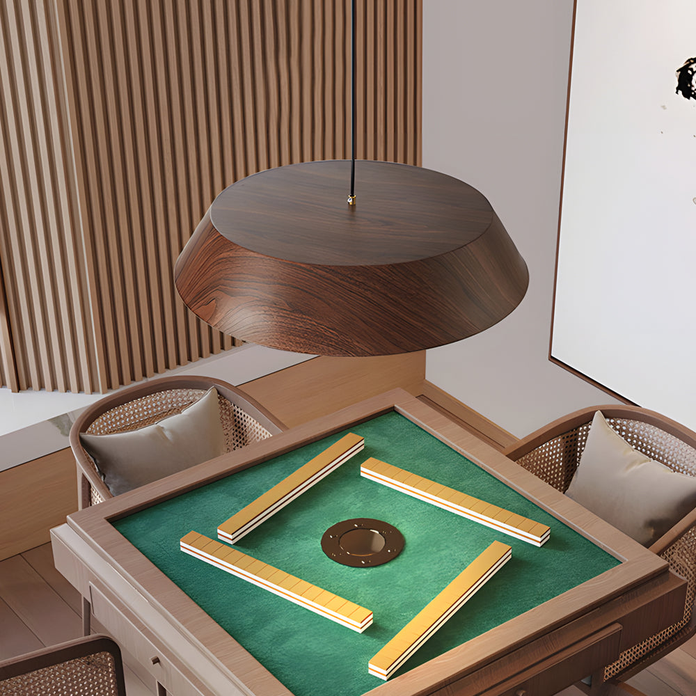 15 74 Inch Round Wood Japanese Style Led Pendant Light