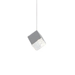 Glass Square Cube Stainless Steel Led Modern Spiral Long Chandelier