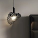 Curved Striped Glass Led 3 Step Dimming Smoke Gray Nordic Hanging Lights Li002763