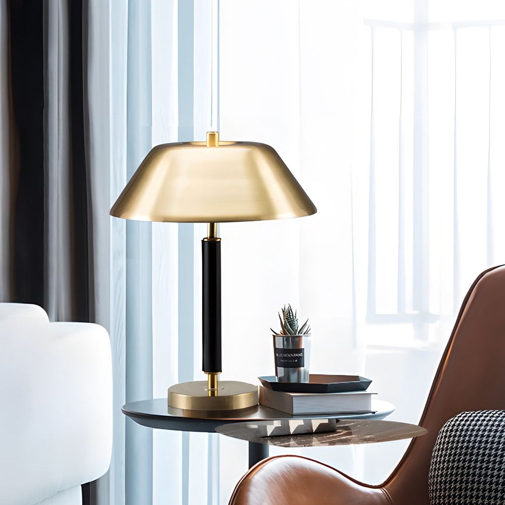 Modern Black Metal And Brass Table Lamp For Living Room