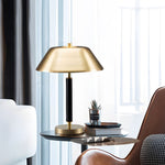 Modern Black Metal And Brass Table Lamp For Living Room
