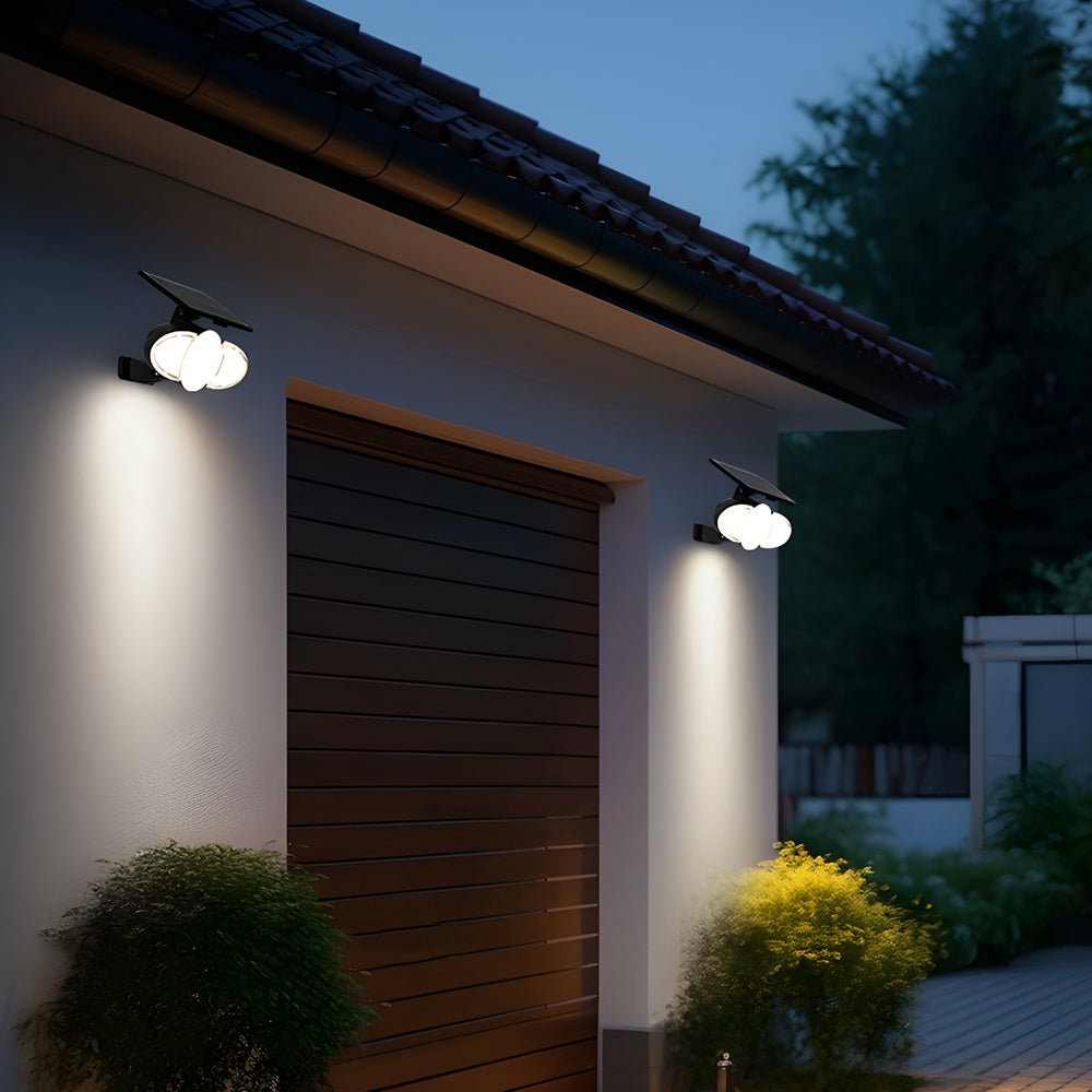 Solar Motion Security Light 3 Head Outdoor Led Wall Fixture With Motion Sensor