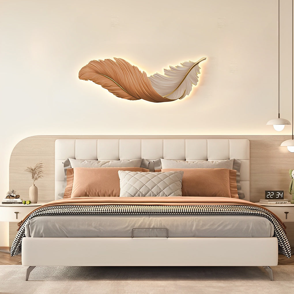 Feather Wall Lamp Art Deco LED Sconce for Modern Interiors