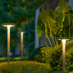Modern Round Dual Motion Sensor Led Solar Garden Post Lights