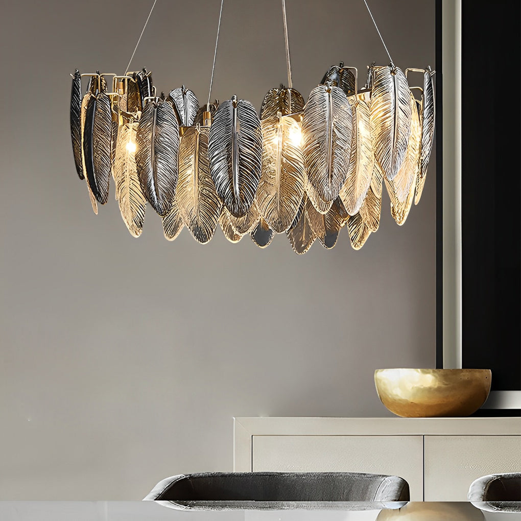 Feathers Glass Modern Chandelier Li002508