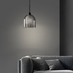 Double Glass Lampshade Wood Brown Pendant Light Li002713