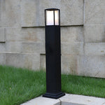 Modern Black Aluminum Bollard Path Light – 31.5" Tall Outdoor Square Lighting