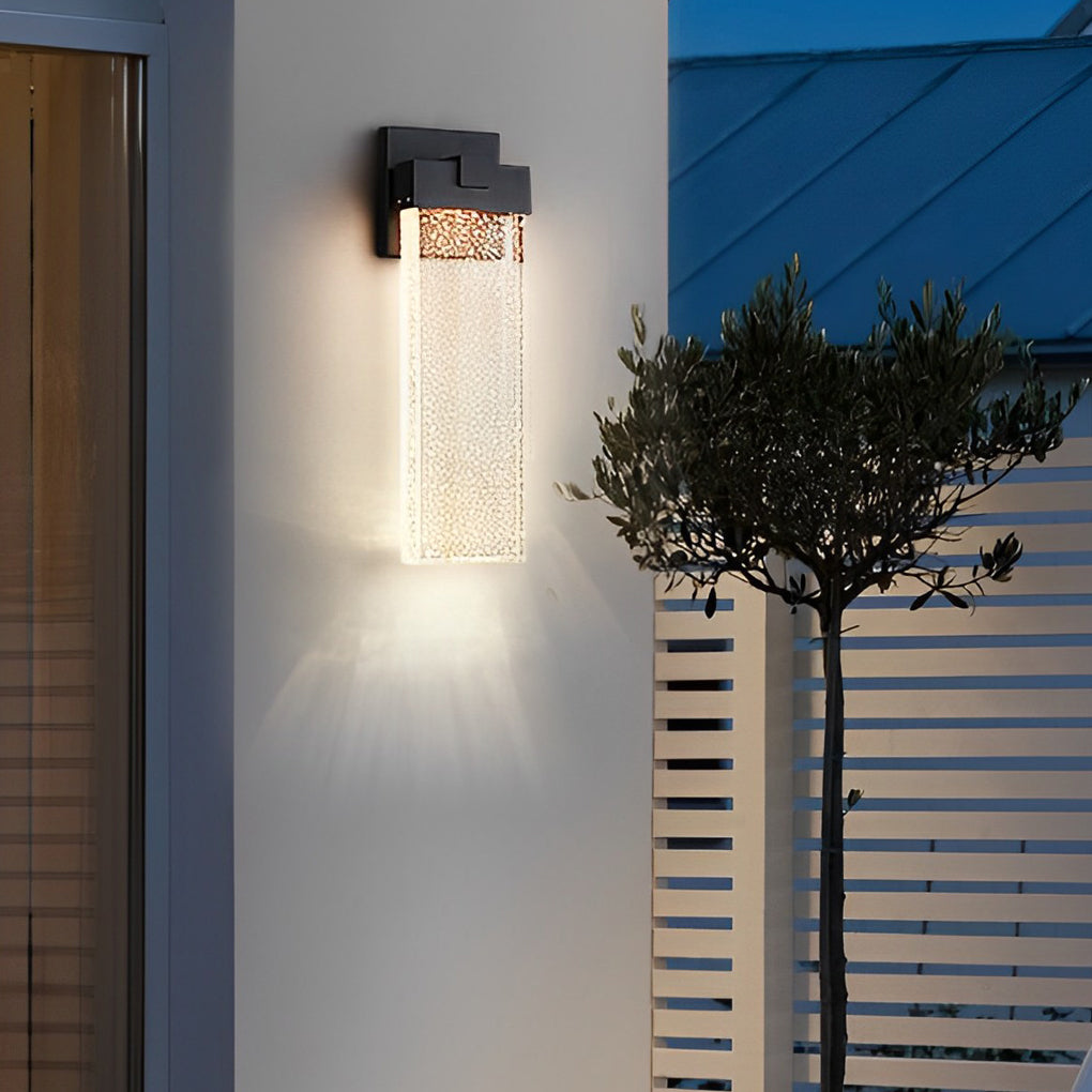 Rectangular Bubble Crystal Outdoor Wall Lamp Li002108