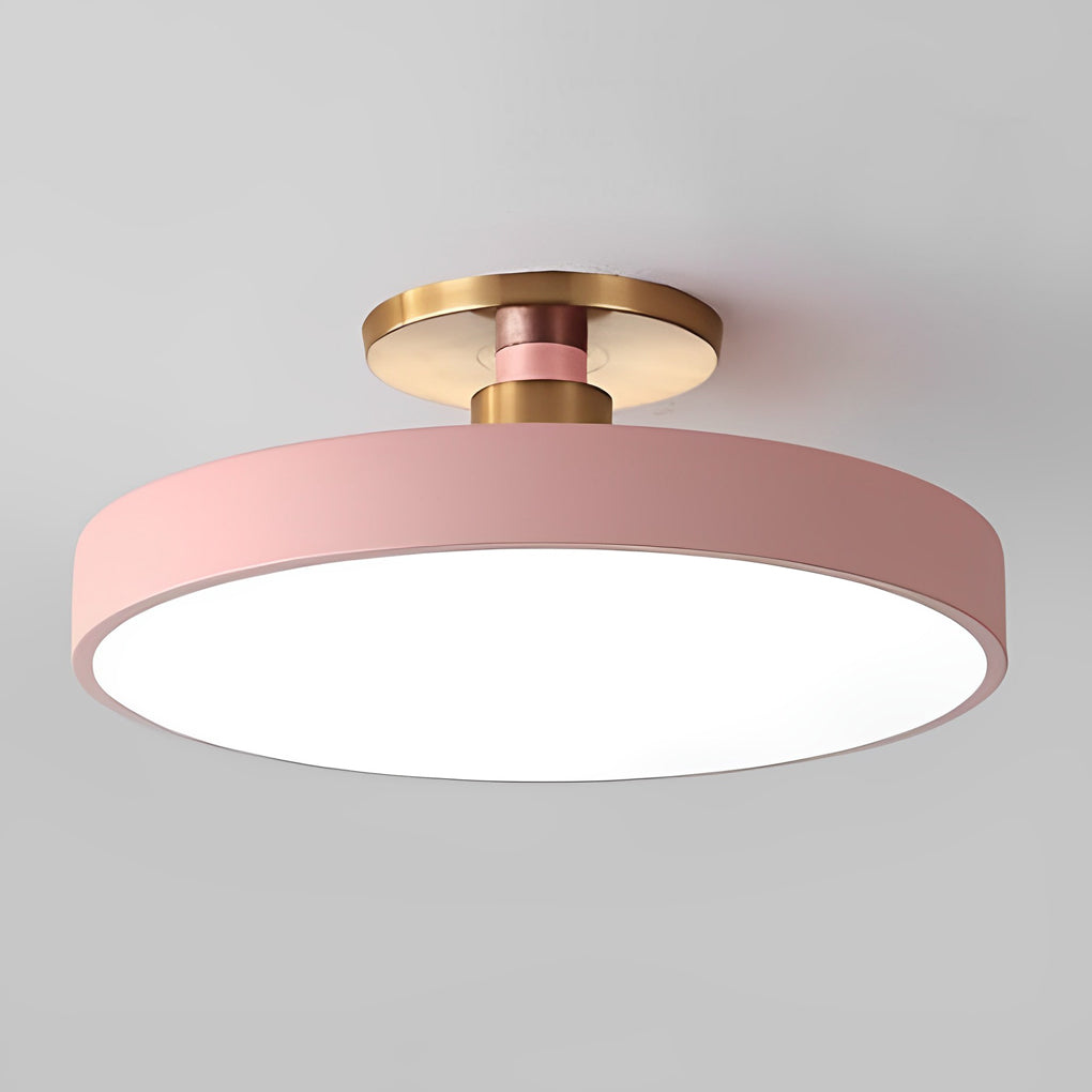 Modern Thick Circular Led Nordic Semi Flush Mount Ceiling Light