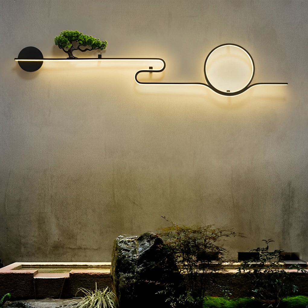 Moon Tree Scenery Outdoor Wall Light Ha085194