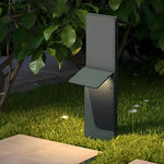 Solar Pathway Lights with Dual-Panel Downlighting in Gray Stainless Steel