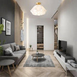 Modern White Flower Semi Flush Mount Ceiling Lamp