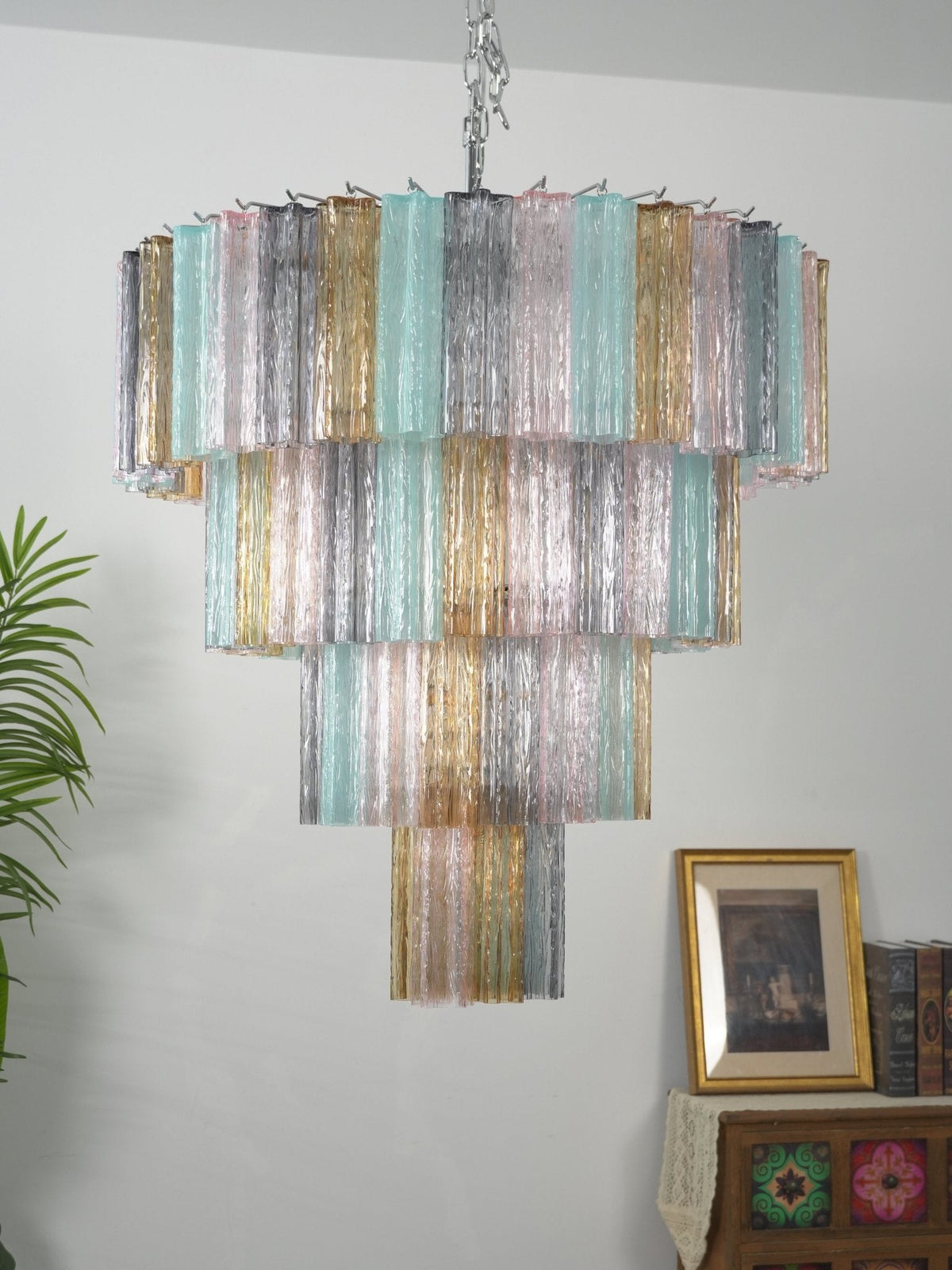 Lustrava Prism Chandelier – Handcrafted Murano Glass Pendant Light
