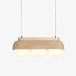 Elowen Travertine Pendant Light — Natural Stone & Glass
