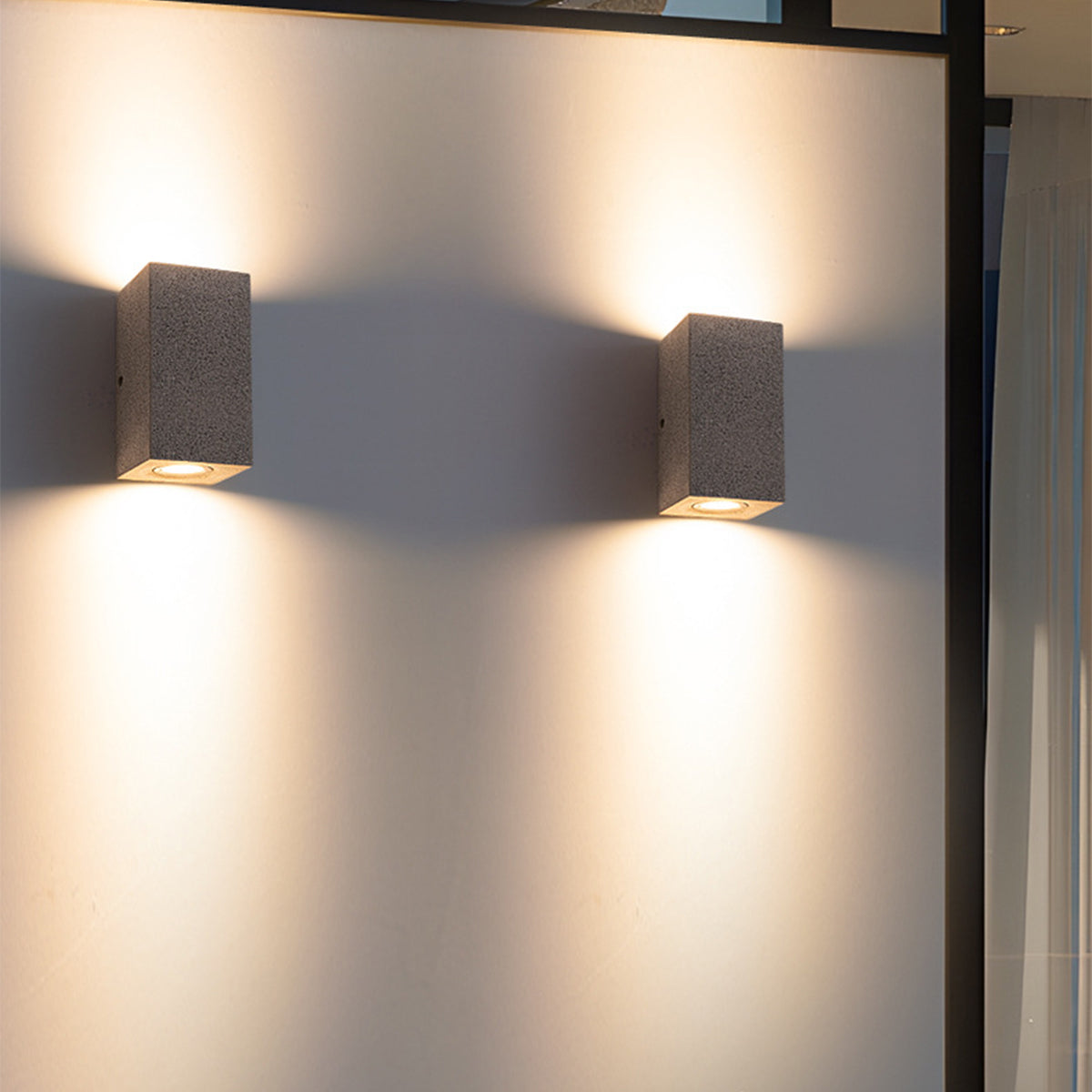 Terrazzo Outdoor Up and Down Wall Light in Black or White