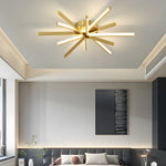 Aurelia Copper Starburst Semi-Flush Ceiling Light with Integrated LED