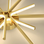 Aurelia Copper Starburst Semi-Flush Ceiling Light with Integrated LED