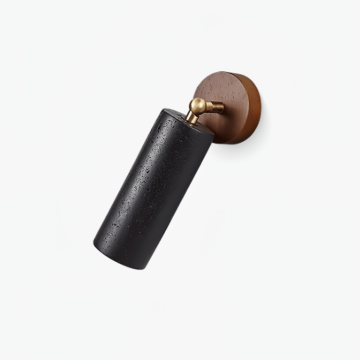 Cassius Adjustable Wall Sconce in Black Travertine and Walnut