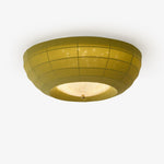 Thalina Fabric Ceiling Light in Olive Green – Modern Flush Mount LED