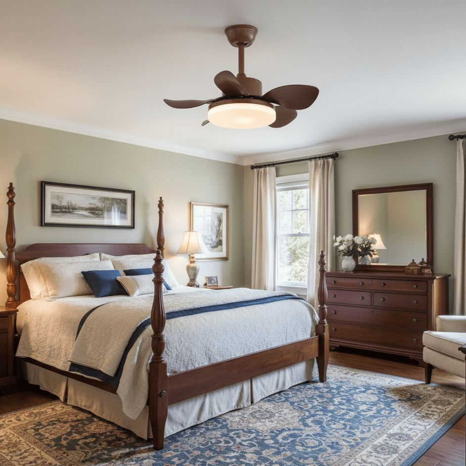Terra Walnut Ceiling Fan with Integrated LED Light