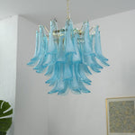 Azure Drift Glass Chandelier – Handcrafted Blue Glass Pendant Light for Modern Interiors