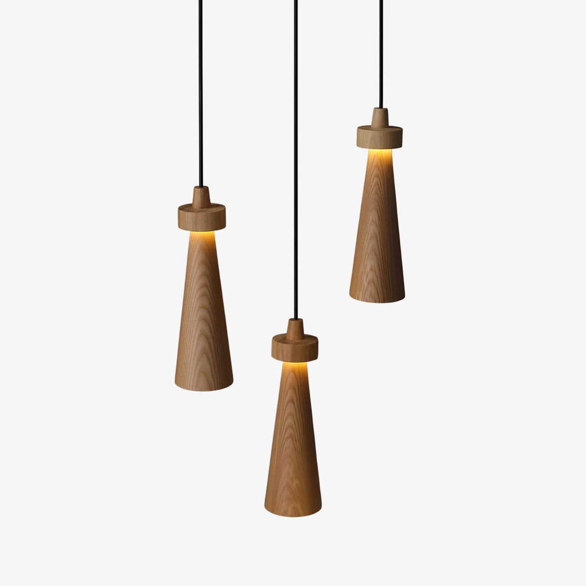Loma Wood Pendant Light – Modern Minimalist LED Chandelier for Dining Room and Kitchen Island