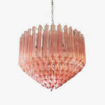Prism Pink Glass Chandelier | Modern Designer Pendant Light