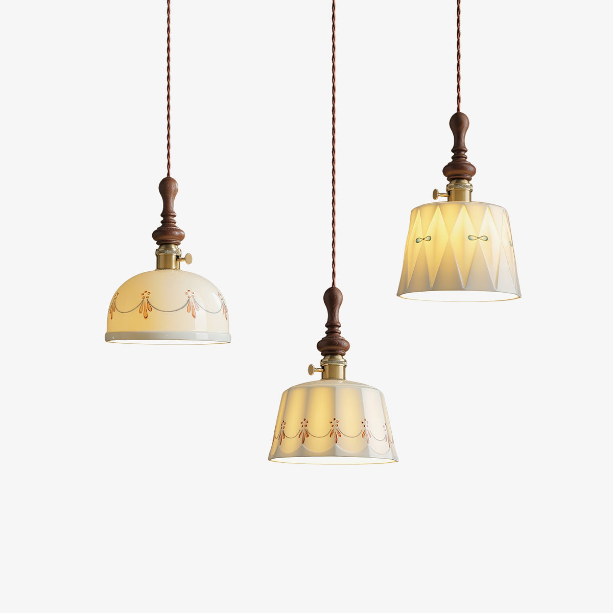 Roselind Hand-Painted Ceramic Pendant Light for Dining & Living Spaces