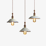 Bellaria Ceramic Pendant Light with Hand-Painted Scalloped Details
