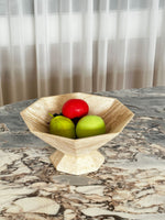 Facet Sculptural Marble Pedestal Bowl & Decorative Catchall Tray