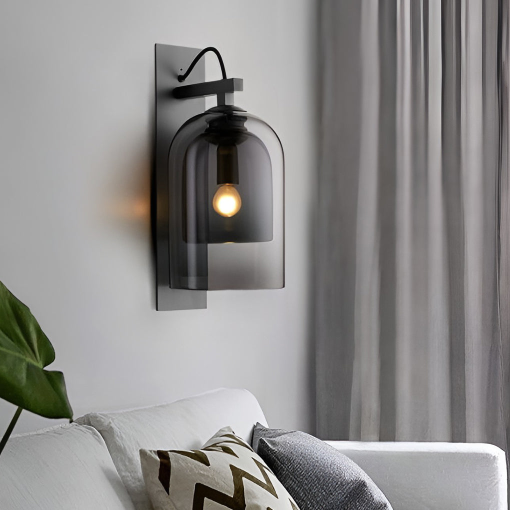 Glass Iron Nordic Plug In Wall Lamp