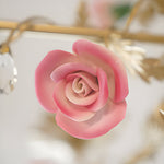 French Luxury Ceramic Pink Roses Chandeliers 6 8 Light Candlelight Pastoral Charm