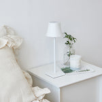 15 Inch Cordless Modern Cool Hue Metal Table Lamp Black White