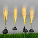 Hairy Reed LED Solar Lawn Lamps, Set of 2, Modern Outdoor Garden Lights