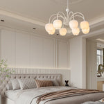 Tulips Flowers Led Milky White Chandelier Li002603