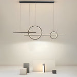 Modern LED Chandelier with Dimmable Rings for Dining Room and Living Space
